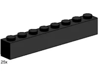 LEGO® Set 3478 - 1 x 8 Black Bricks
