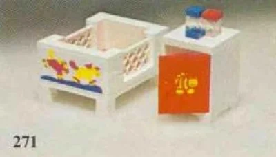 LEGO® Set 271 - Baby's Cot and Cabinet