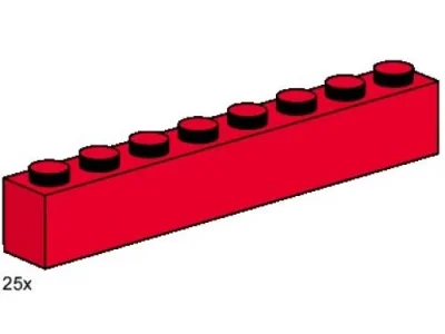 LEGO® Set 3482 - 1 x 8 Red Bricks