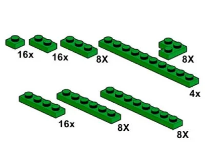 LEGO® Set 10063 - Dark Green Plates 1 x n