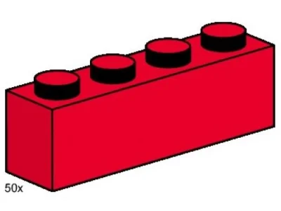 LEGO® Set 3472 - 1 x 4 Red Bricks