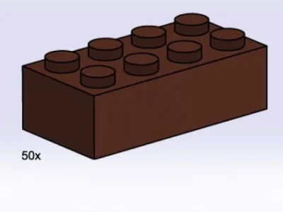 LEGO® Set 3754 - 2 x 4 Brown Bricks