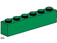 LEGO® Set 3476 - 1 x 6 Dark Green Bricks