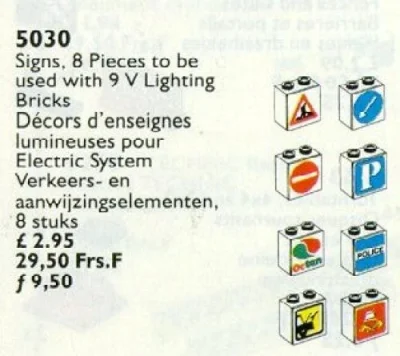 LEGO® Set 5030 - Signs for Use with Lighting Bricks 9V