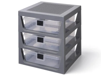 LEGO® Set 5006608 - 3-Drawer Storage Rack (Gray)